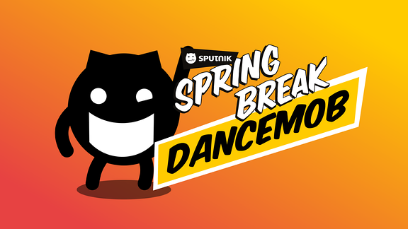 Das Sputnikemoji mit dem Schriftzug "Spring Break Dancemob"